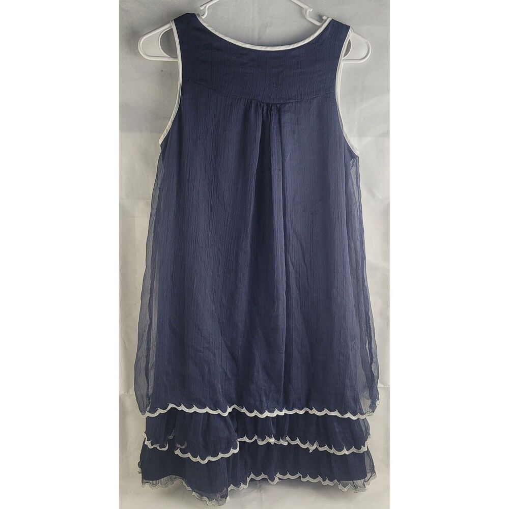 Doe & Rare navy blue sleeveless tiered mini dress Sz M - Picture 2 of 4